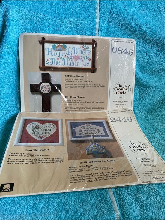 The Creative Circle Other - Vintage Lot of (2) Cross Stitch Kits New in Package by The Creative Circle 1988